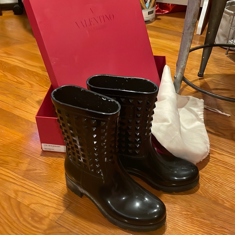 ONE DAY SALE. Authentic black Valentino rain boots size 38